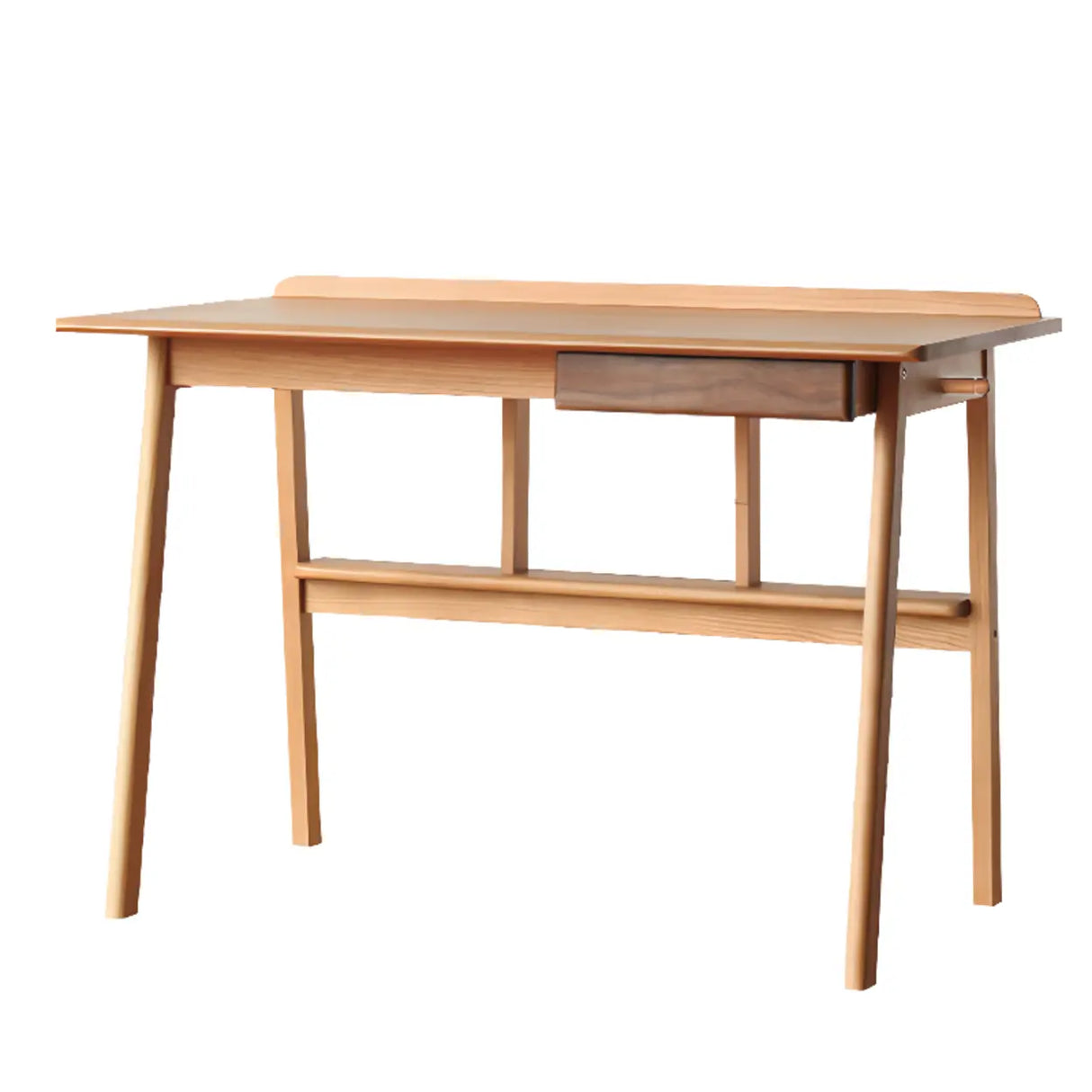 Natural Finish Wood Shelf Butcher Block Kids Desk Image - 5