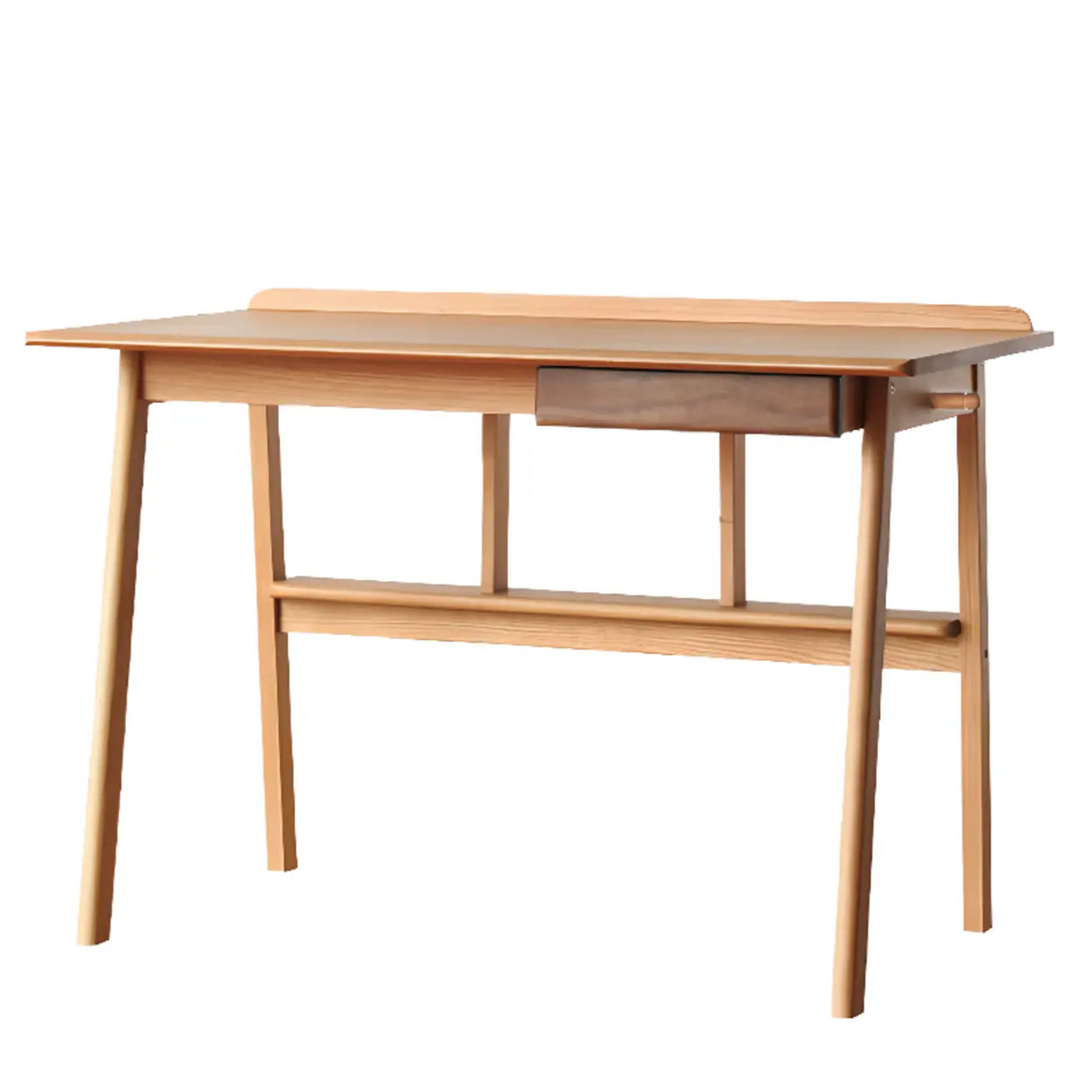 Natural Finish Wood Shelf Butcher Block Kids Desk Image - 7