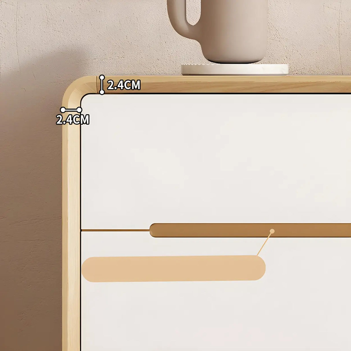 Natural Finish Wood Soft-Close Drawers Dresser Chest Image - 16