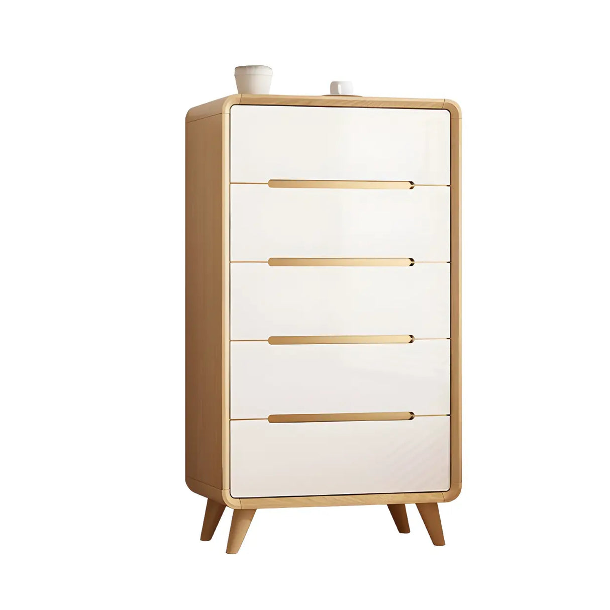 Natural Finish Wood Soft-Close Drawers Dresser Chest Image - 22