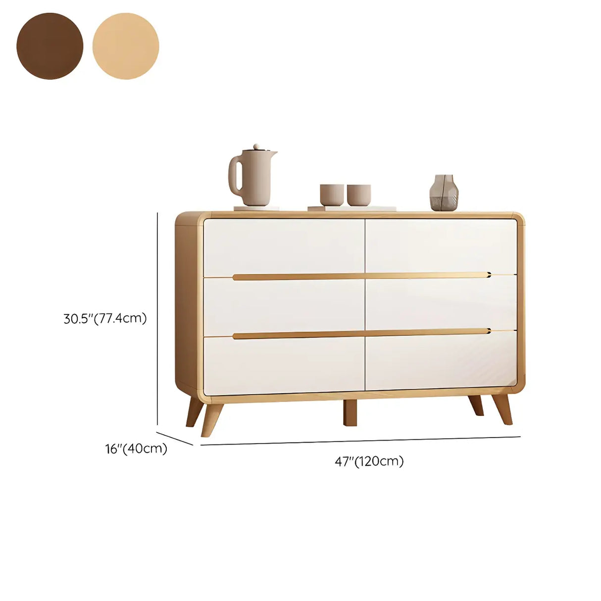 Natural Finish Wood Soft-Close Drawers Dresser Chest Image - 27