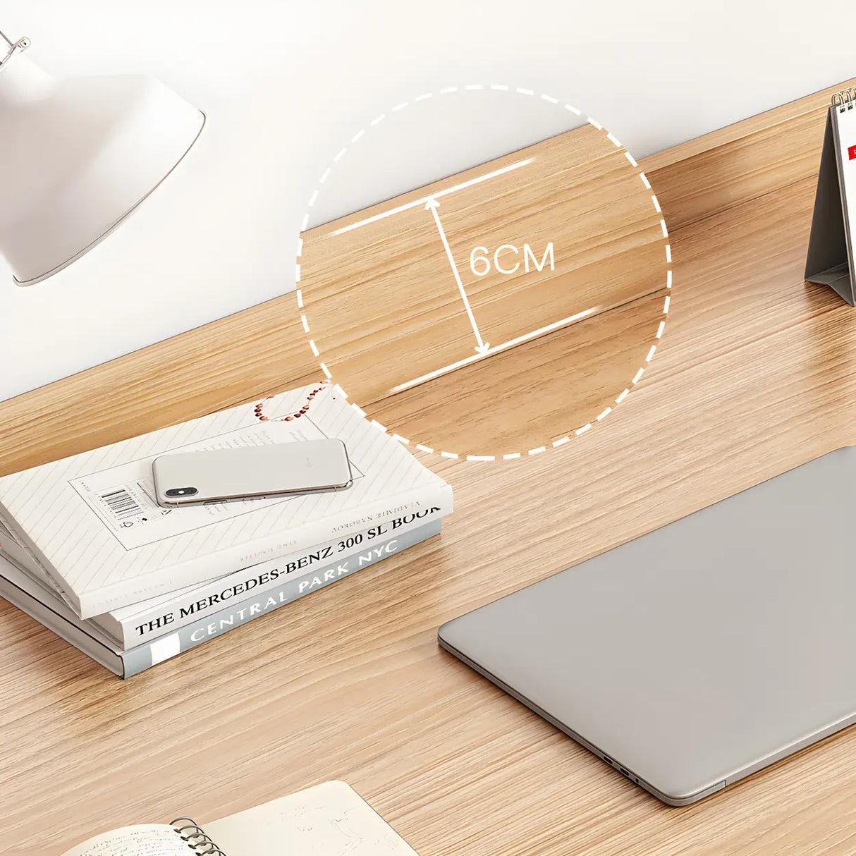 Natural Finish Wood Trestle Writing Desk with 2 Drawers Image - 14