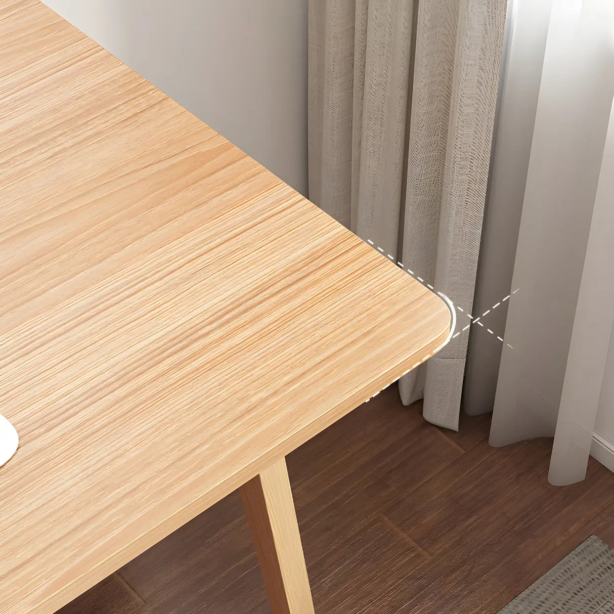 Natural Finish Wood Trestle Writing Desk with 2 Drawers Image - 15