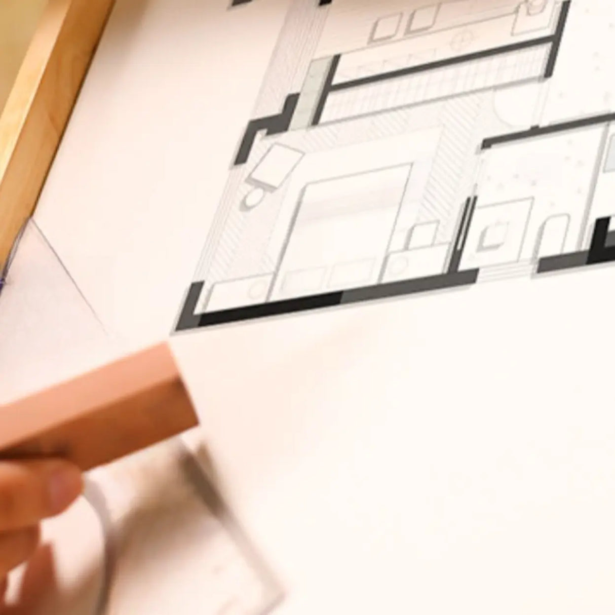 Natural Finish Wooden Foldable Adjustable Drafting Desk Image - 10