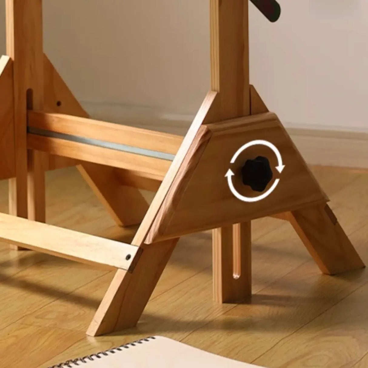 Natural Finish Wooden Foldable Adjustable Drafting Desk Image - 7