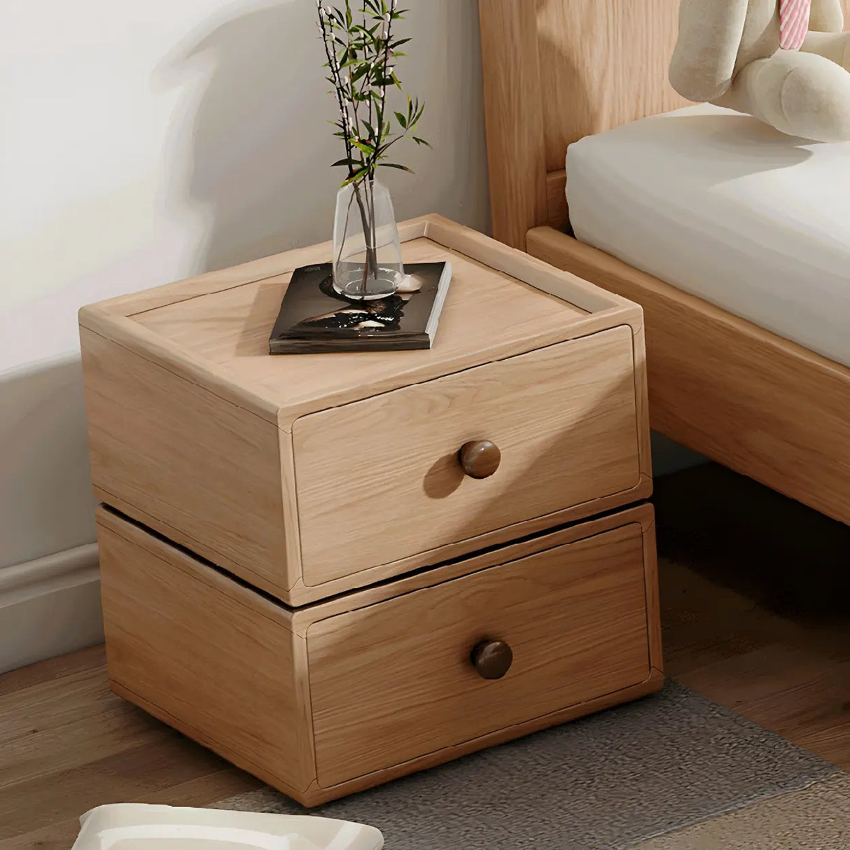 Natural Horizontal Light Wood Dresser for Drawers Image - 3