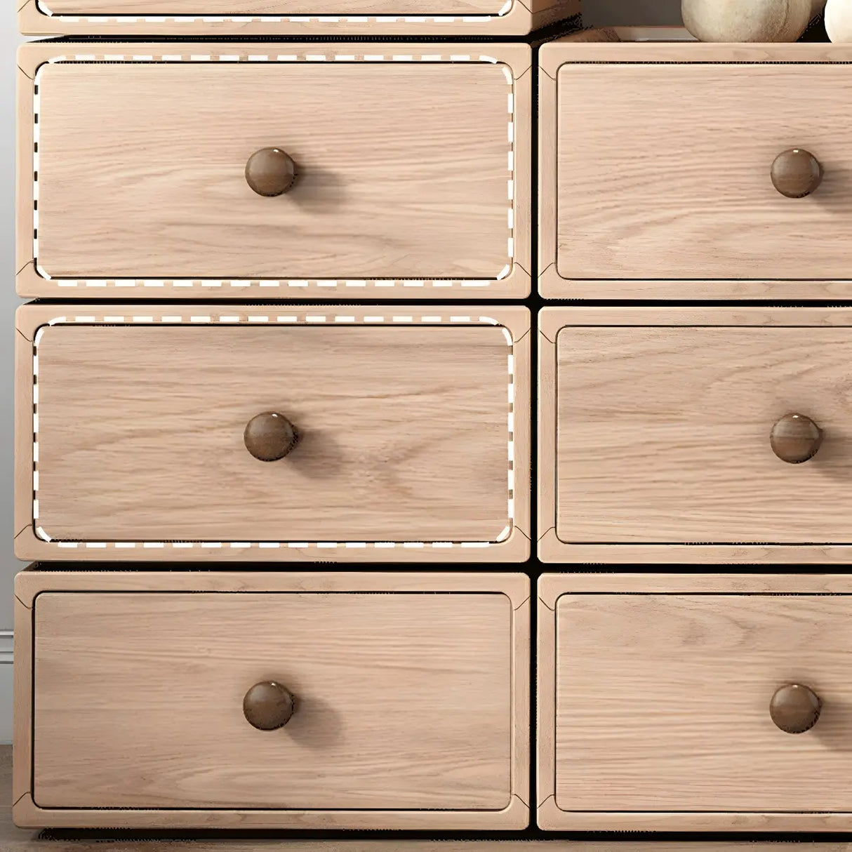 Natural Horizontal Light Wood Dresser for Drawers Image - 8