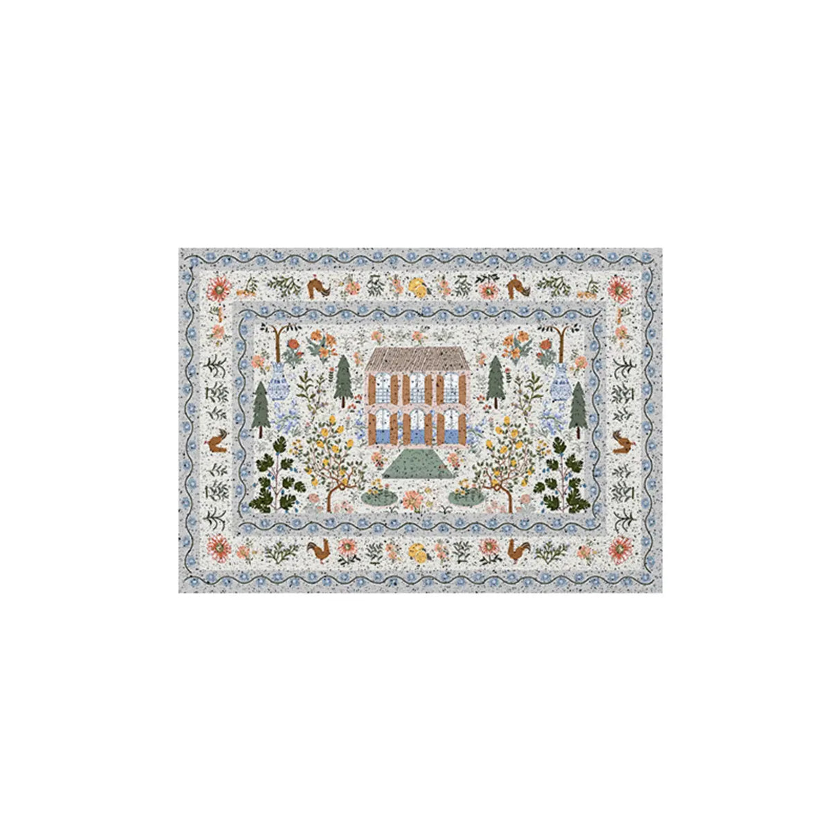 Natural House Pattern Off-White Anti-Slip Area Rug Image - 2