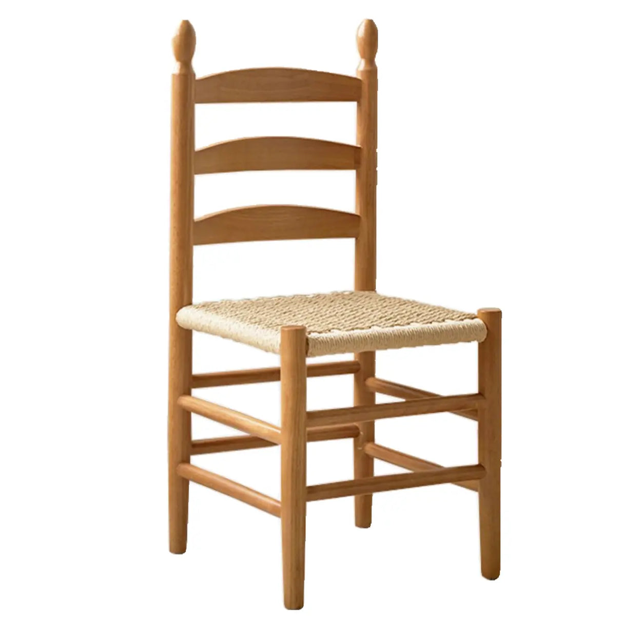 Natural Ladderback Woven Seat Wood Dining Chair Black Image - 9