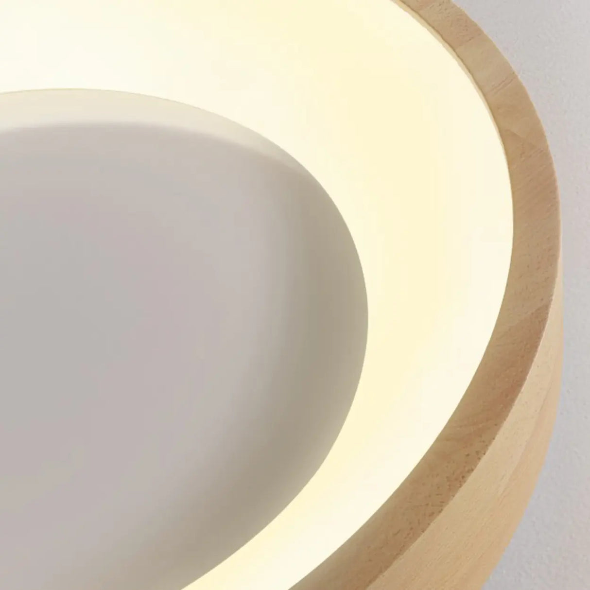 Natural Minimalist Round Wooden Flush Mount Light Image - 12