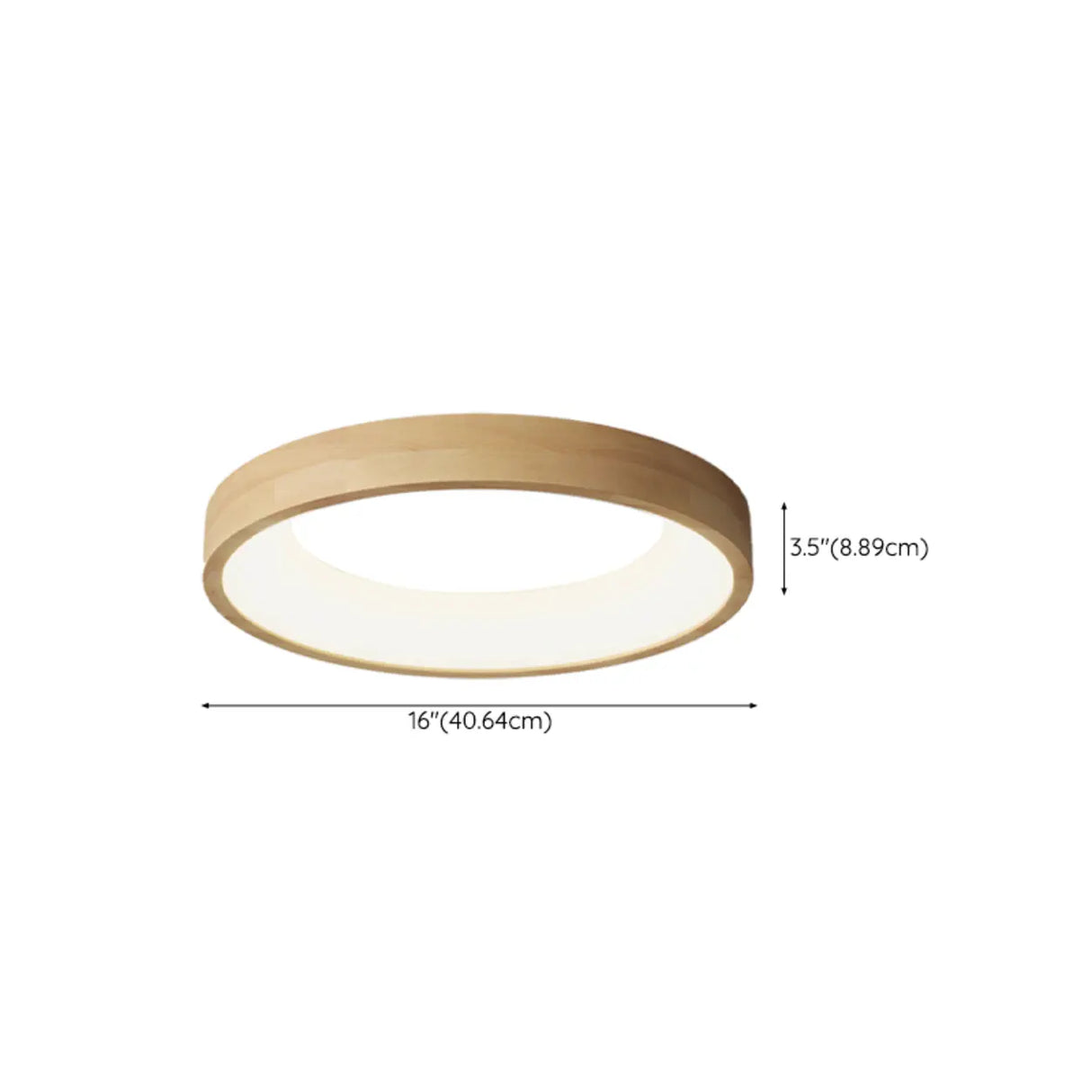 Natural Minimalist Round Wooden Flush Mount Light