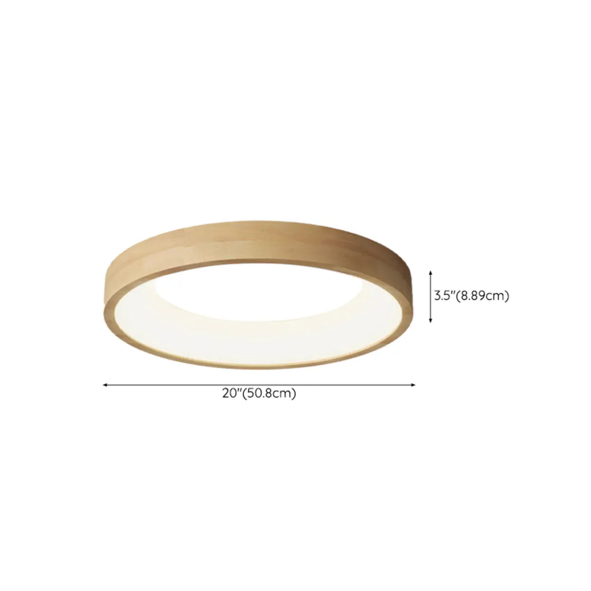 Natural Minimalist Round Wooden Flush Mount Light Image - 16