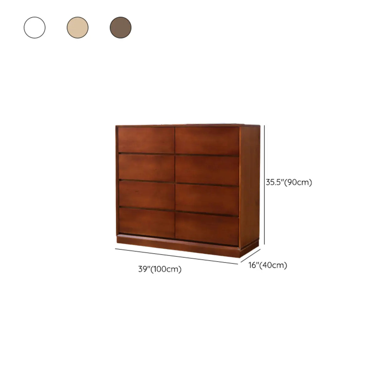 Natural Pine Wood Multi-Drawer Dresser for Bedroom