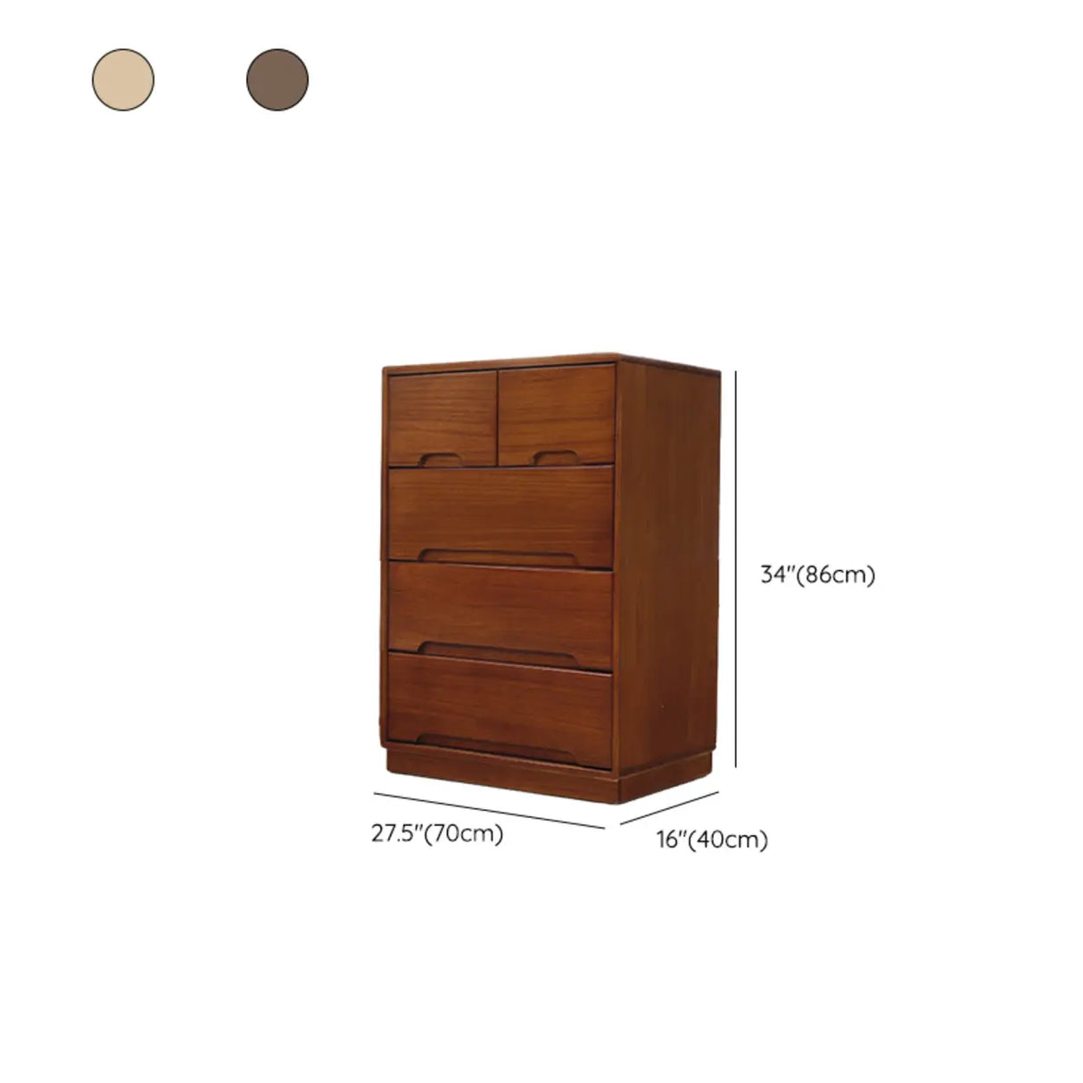 Natural Pine Wood Multi-Drawer Dresser for Bedroom Image - 33