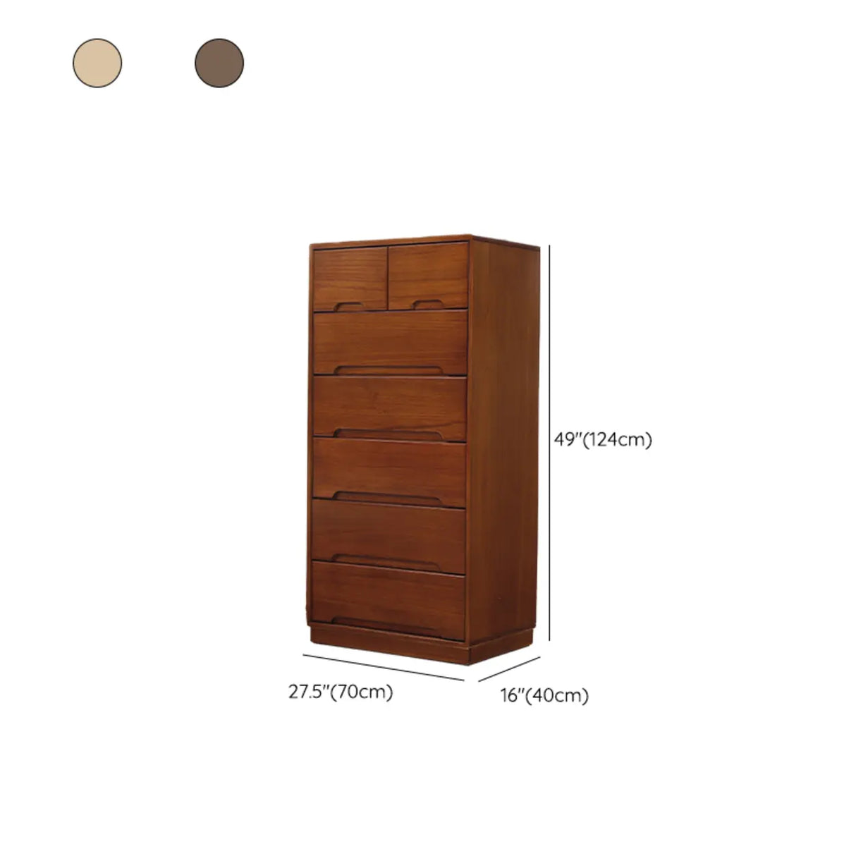 Natural Pine Wood Multi-Drawer Dresser for Bedroom Image - 35