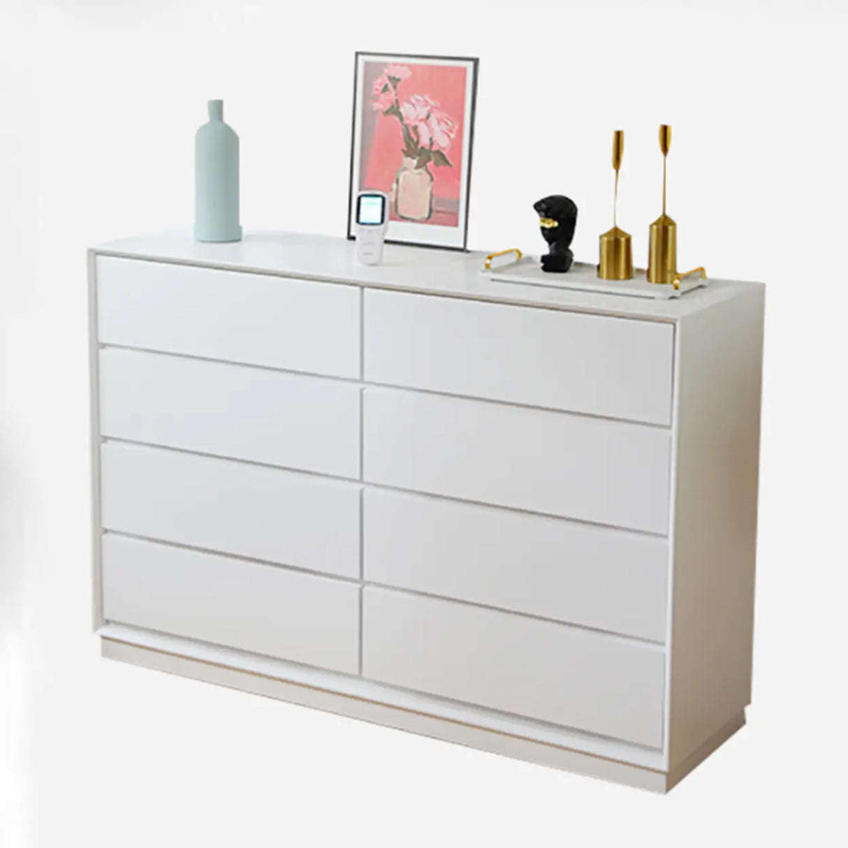 Natural Pine Wood Multi-Drawer Dresser for Bedroom Image - 2