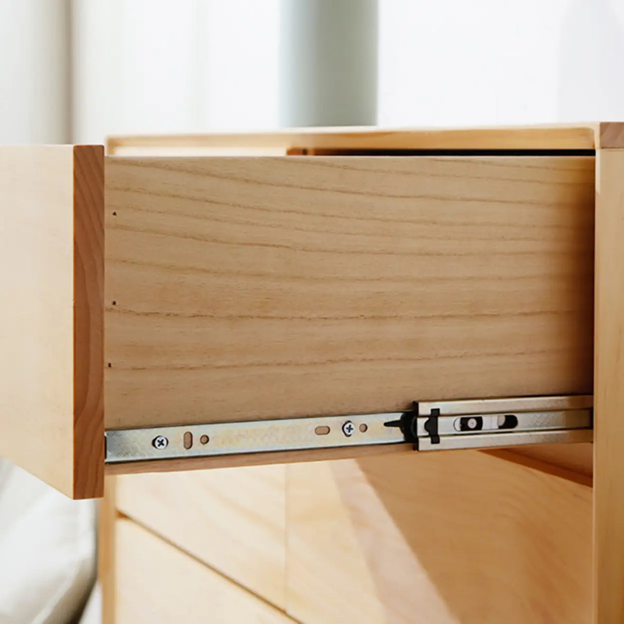 Natural Pine Wood Multi-Drawer Dresser for Bedroom Image - 15