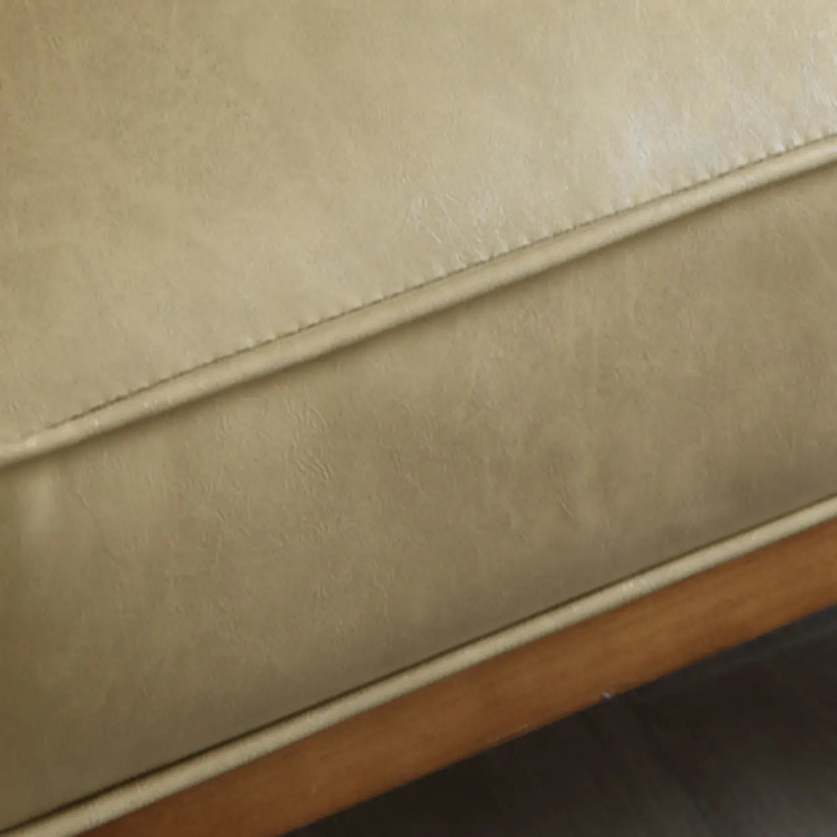 Natural Rattan Low Back Leather Beige Lounge Accent Chair Image - 11