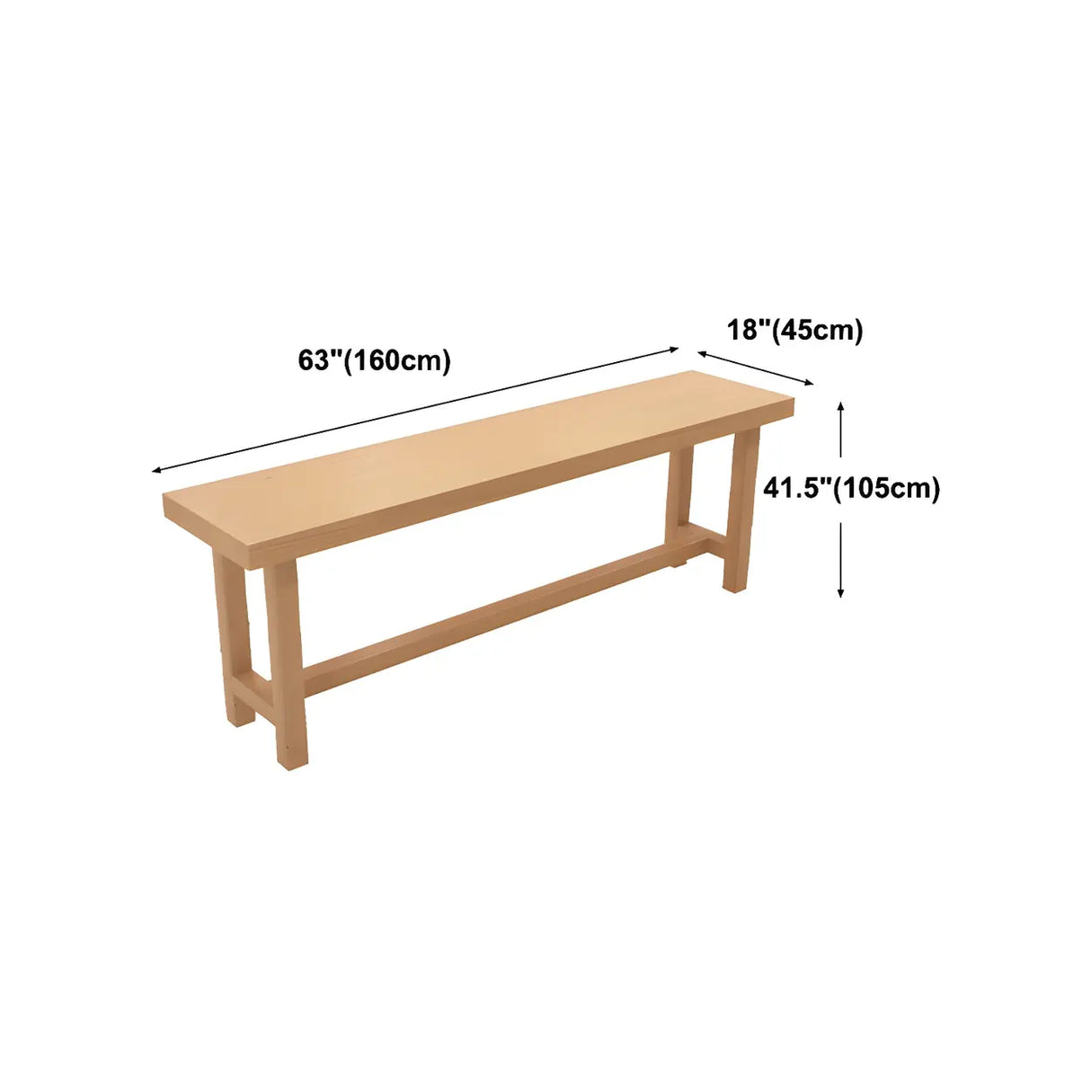 Natural Rectangle Wood Large Bar Table Footrest Image - 11