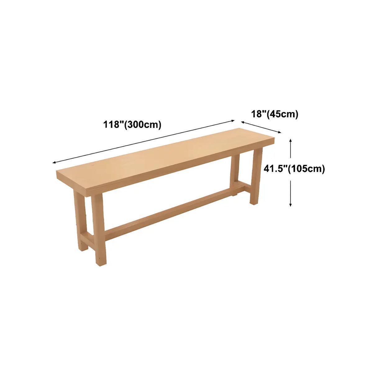 Natural Rectangle Wood Large Bar Table Footrest Image - 17