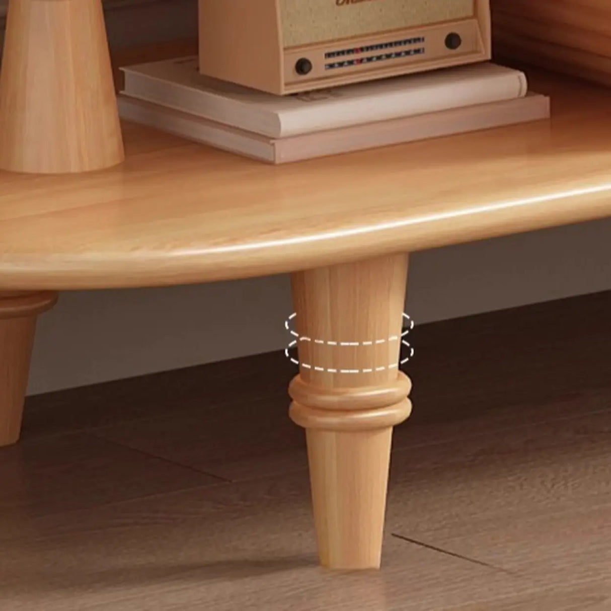 Natural Rectangle Wood Long Open Storage TV Stand Image - 12