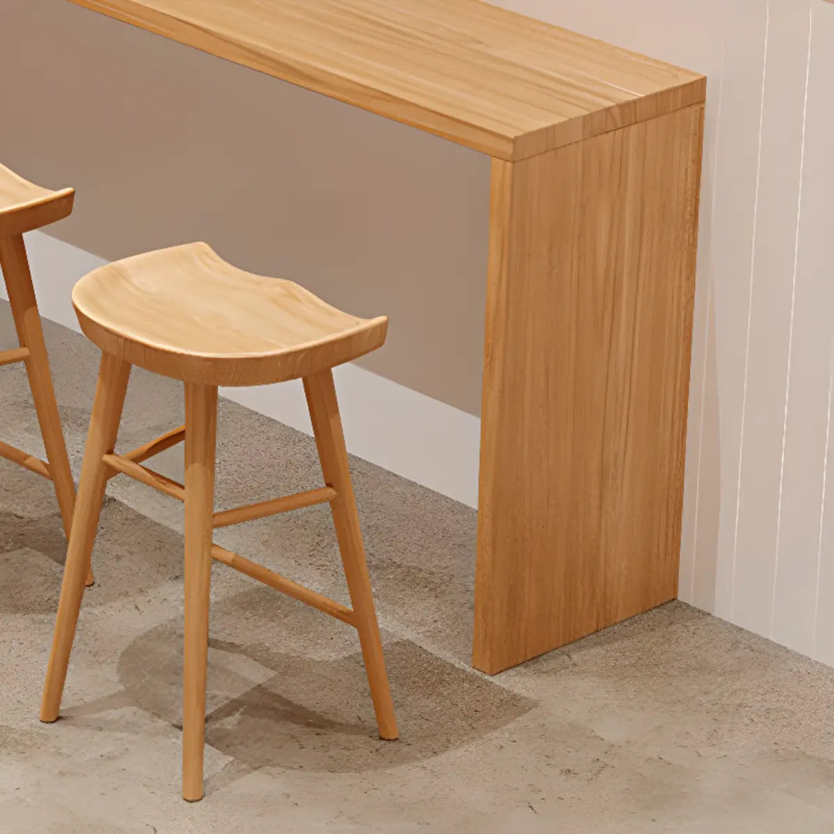 Natural Rectangular Wood Large Bar Table for Entertaining Image - 3