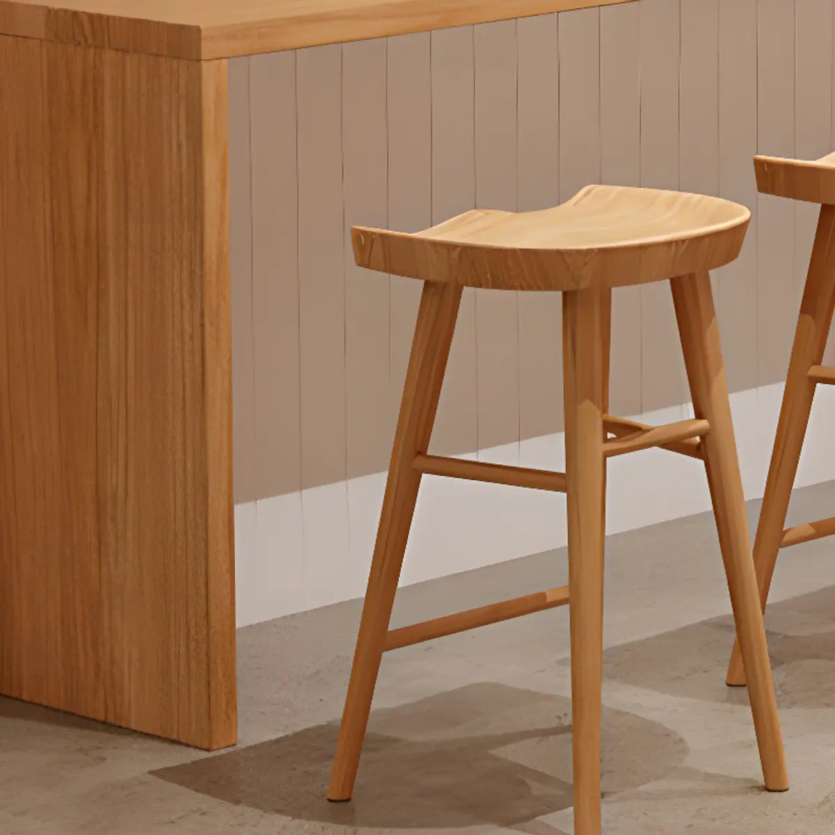 Natural Rectangular Wood Large Bar Table for Entertaining Image - 4