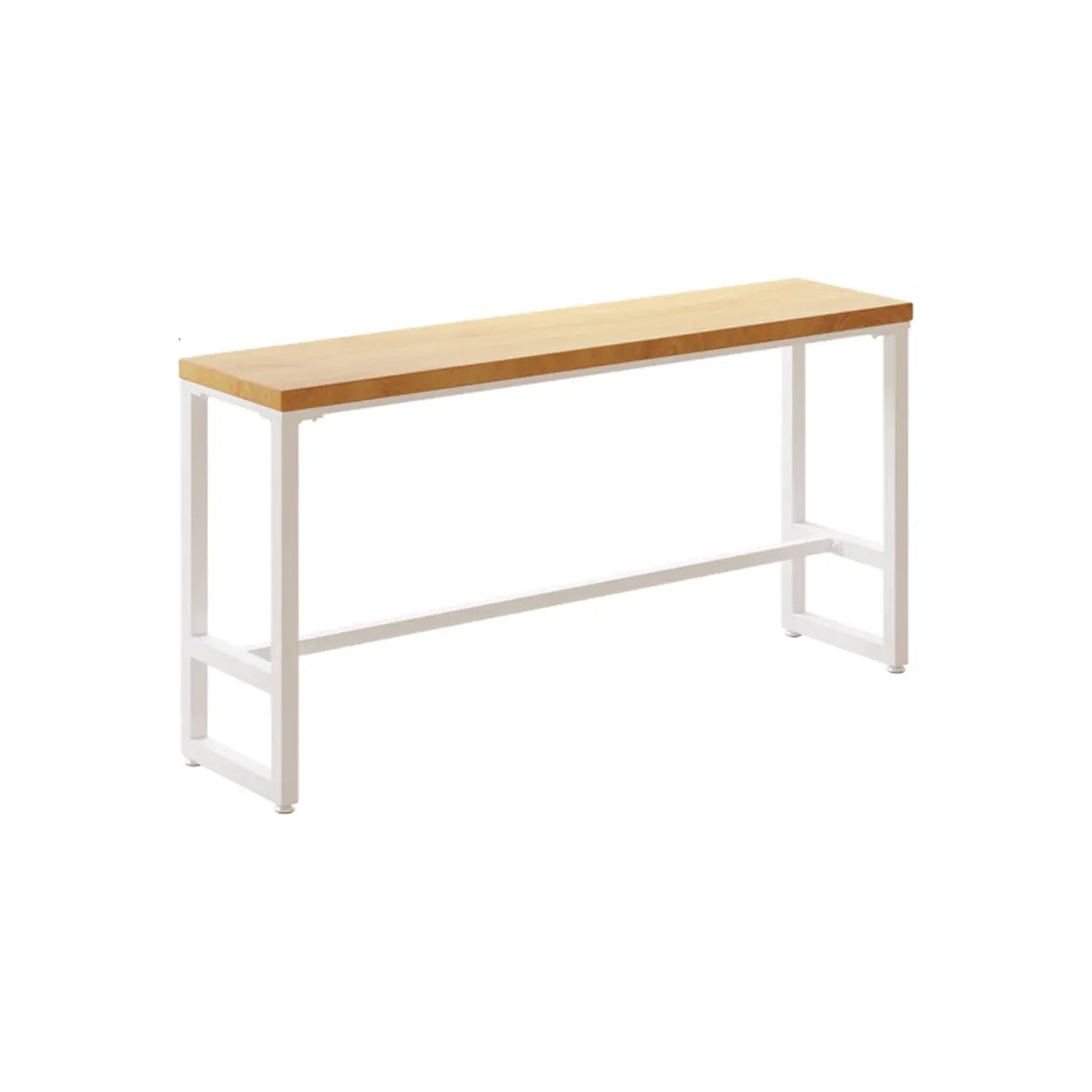 Natural Rectangular Wood Long Bar Table with Metal Legs Image - 2
