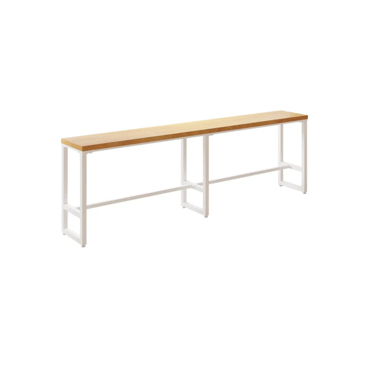 Natural Rectangular Wood Long Bar Table with Metal Legs Image - 3
