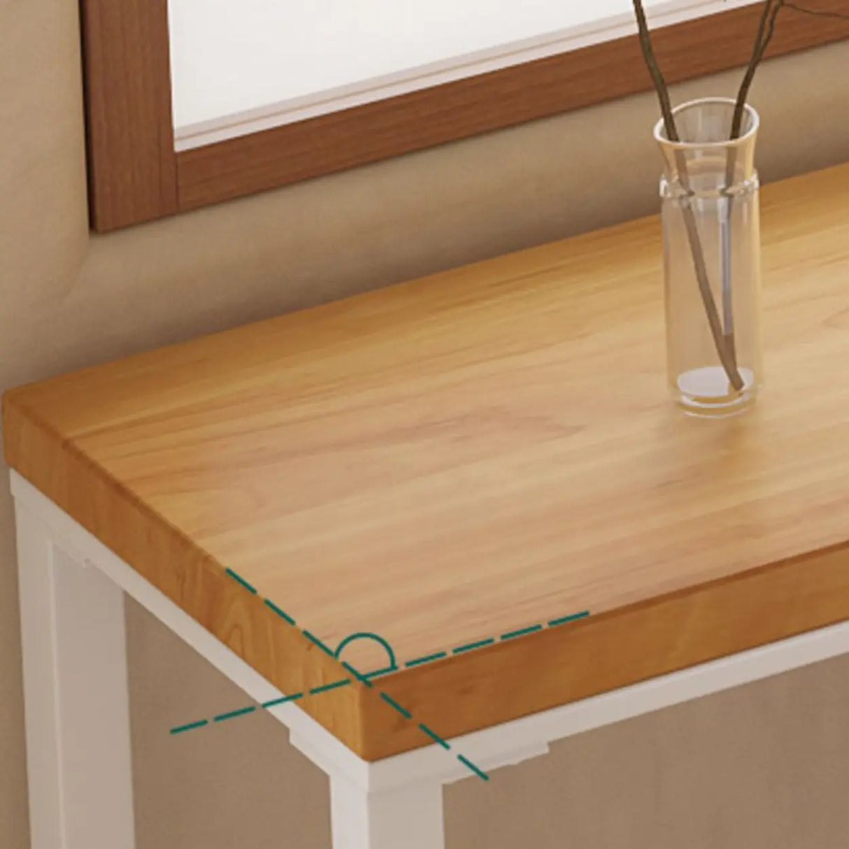 Natural Rectangular Wood Long Bar Table with Metal Legs Image - 8