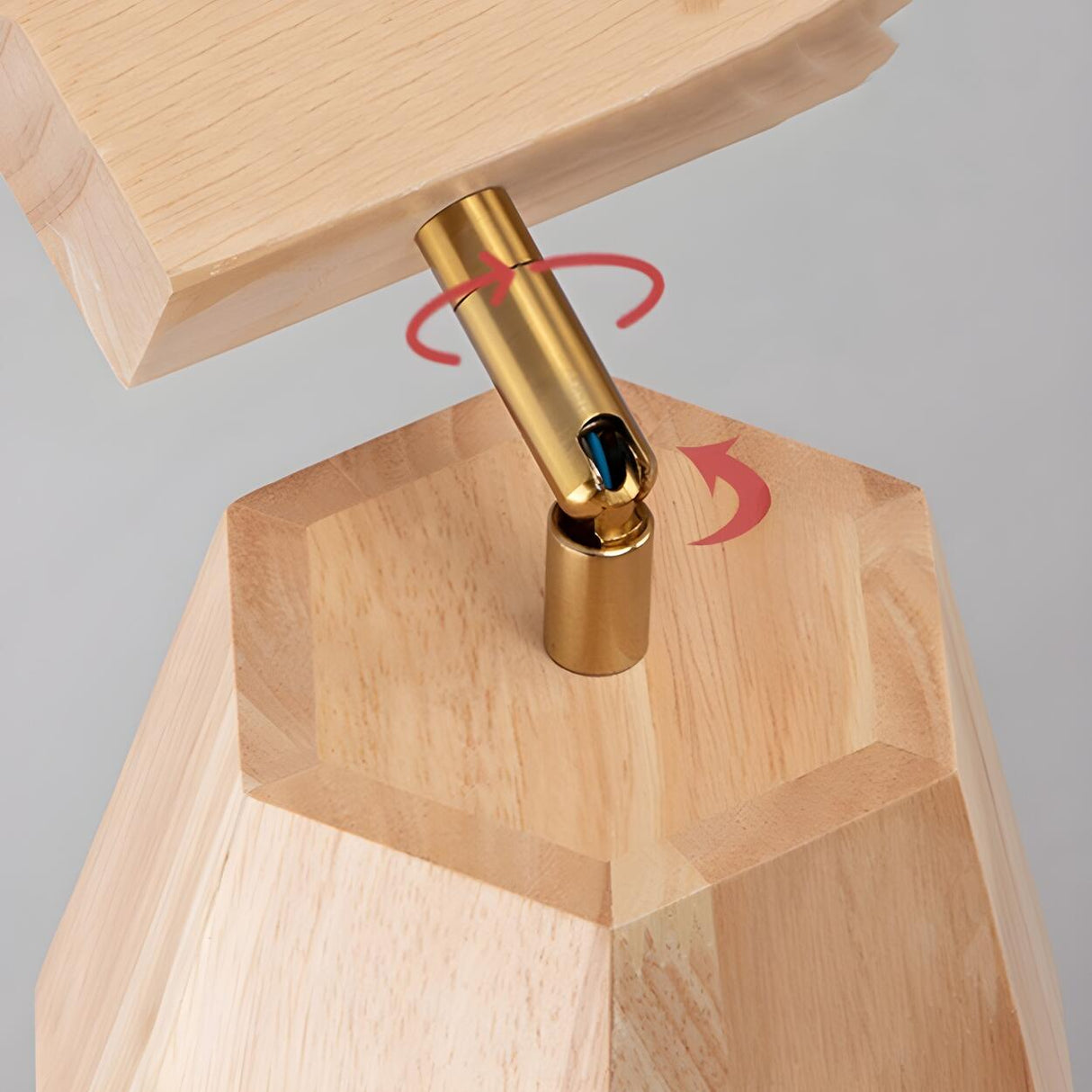 Natural Rubber Wood Semi-Flush Mount Light 4-Light Image - 11