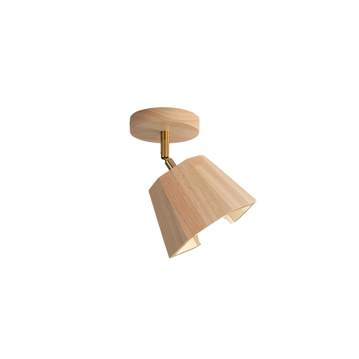 Natural Rubber Wood Semi-Flush Mount Light 4-Light Image - 2