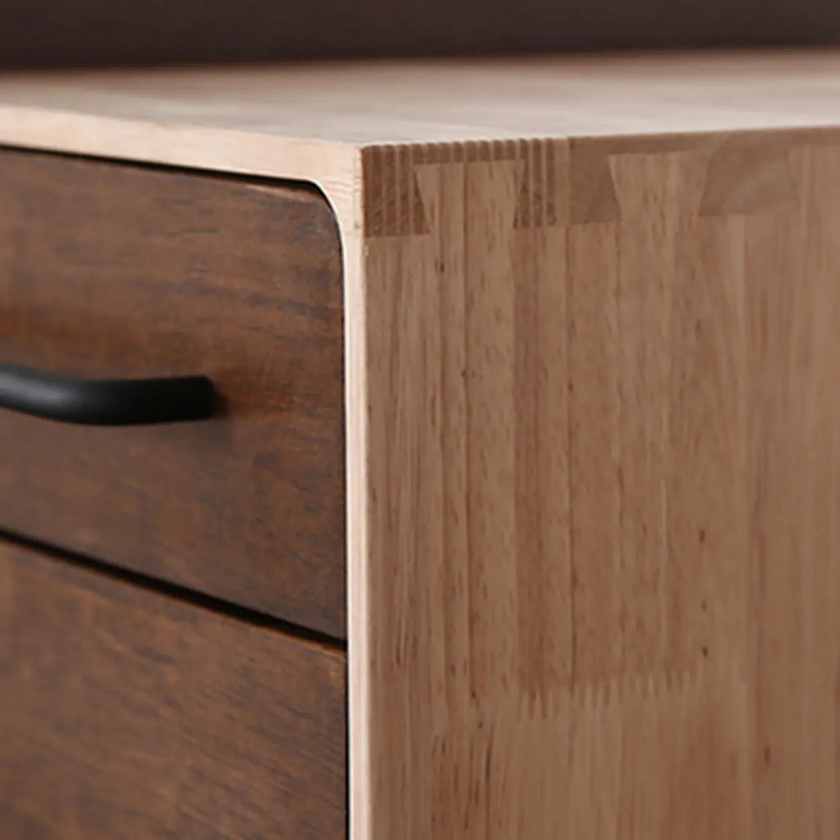 Natural Rubberwood 3 Drawer Sliding Filing Cabinet Image - 13