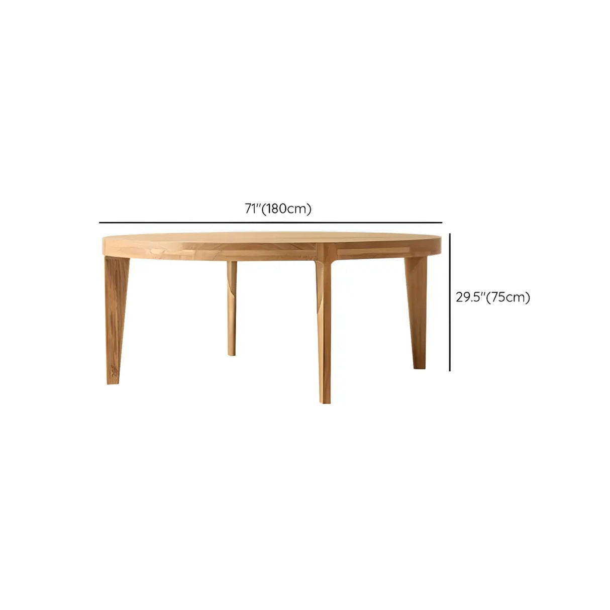 Natural Teak Wood Round-Shape Outdoor Coffee Table