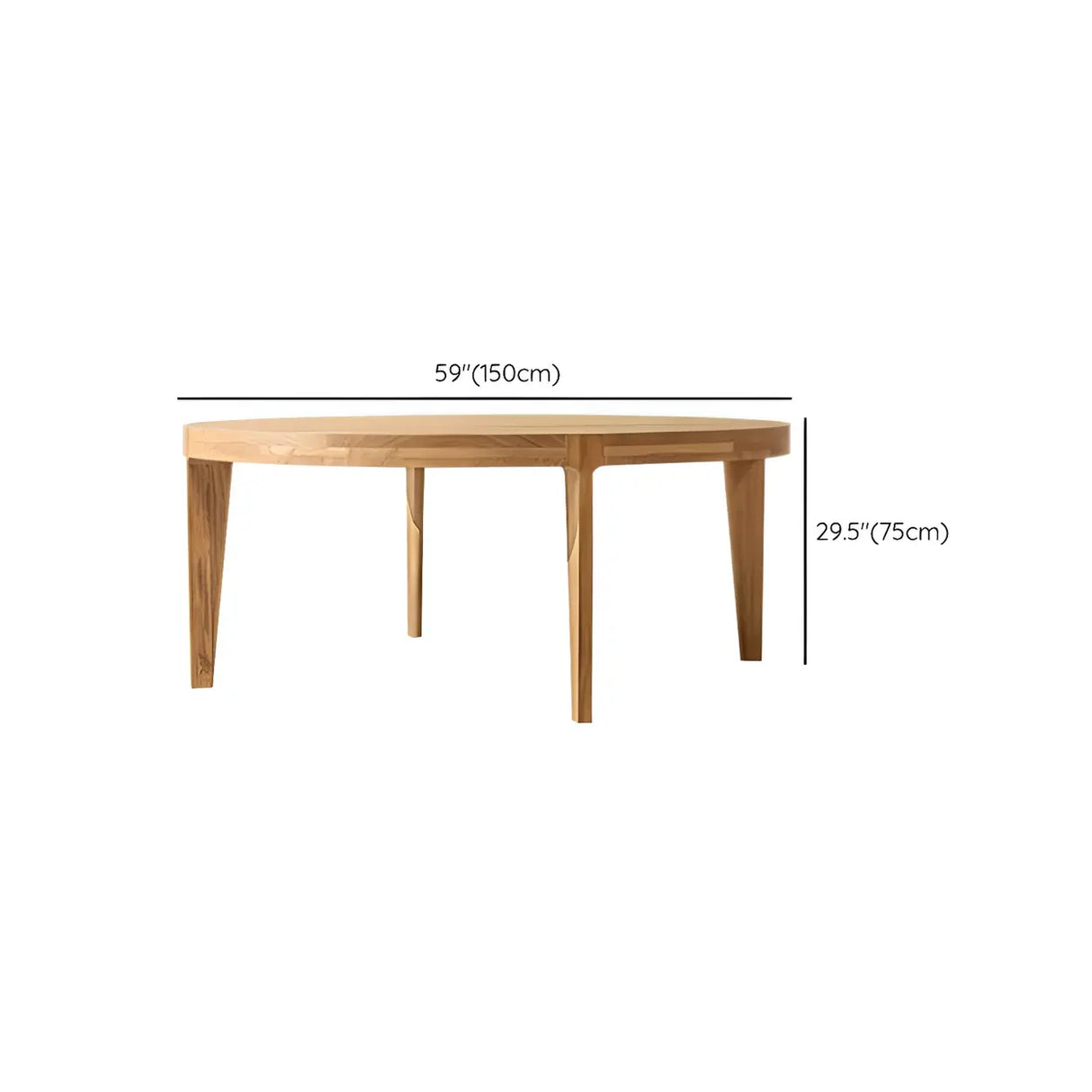 Natural Teak Wood Round-Shape Outdoor Coffee Table Image - 9