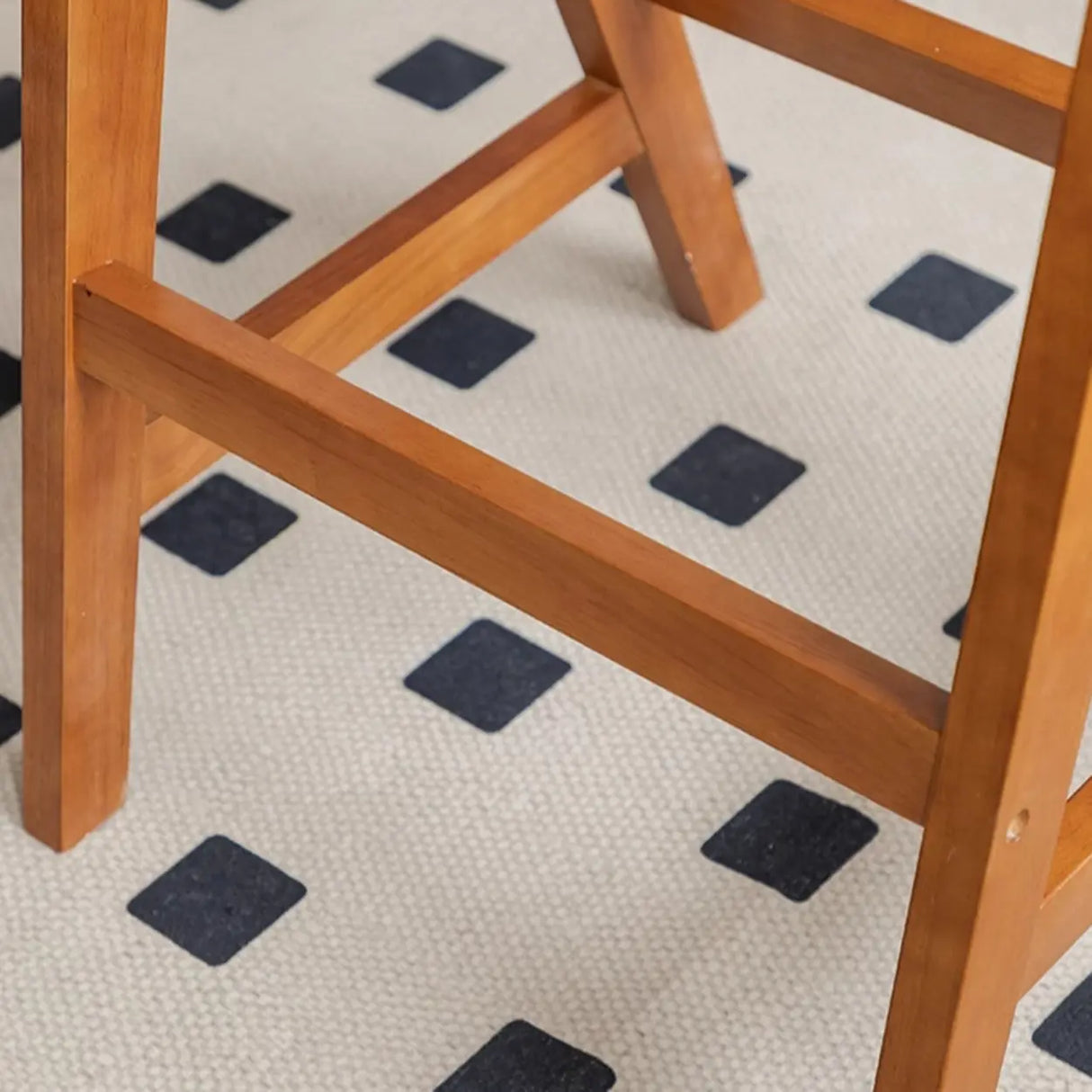 Natural Wicker Rattan Wooden Square Bar Stool with Back Image - 12