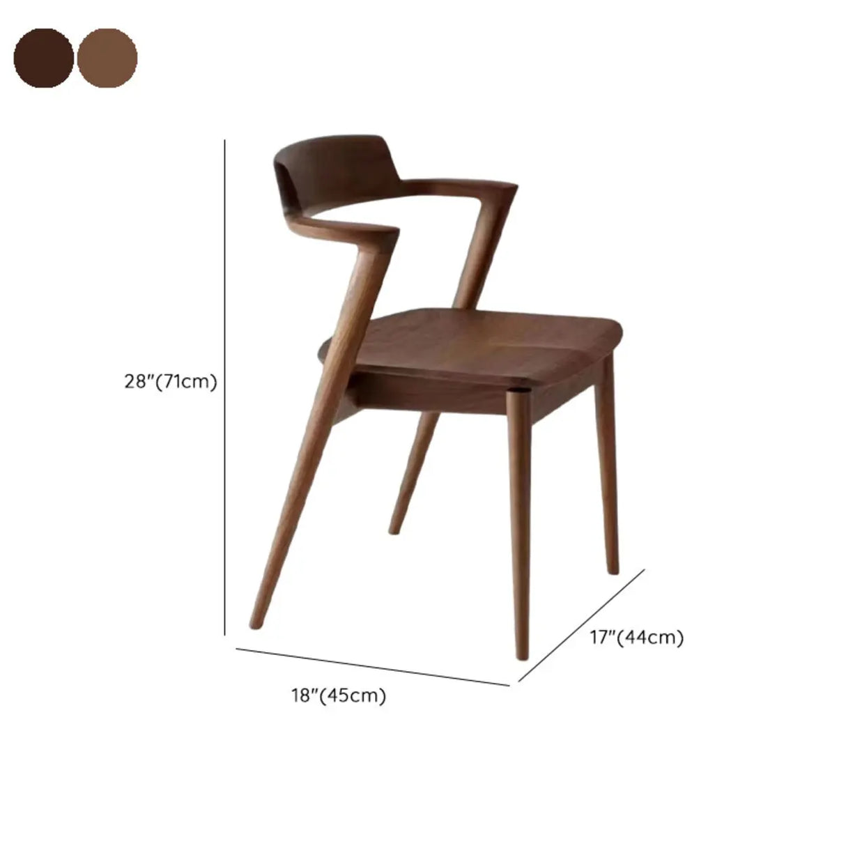Natural Wood Armless Faux Leather Dining Chair Walnut Image - 12
