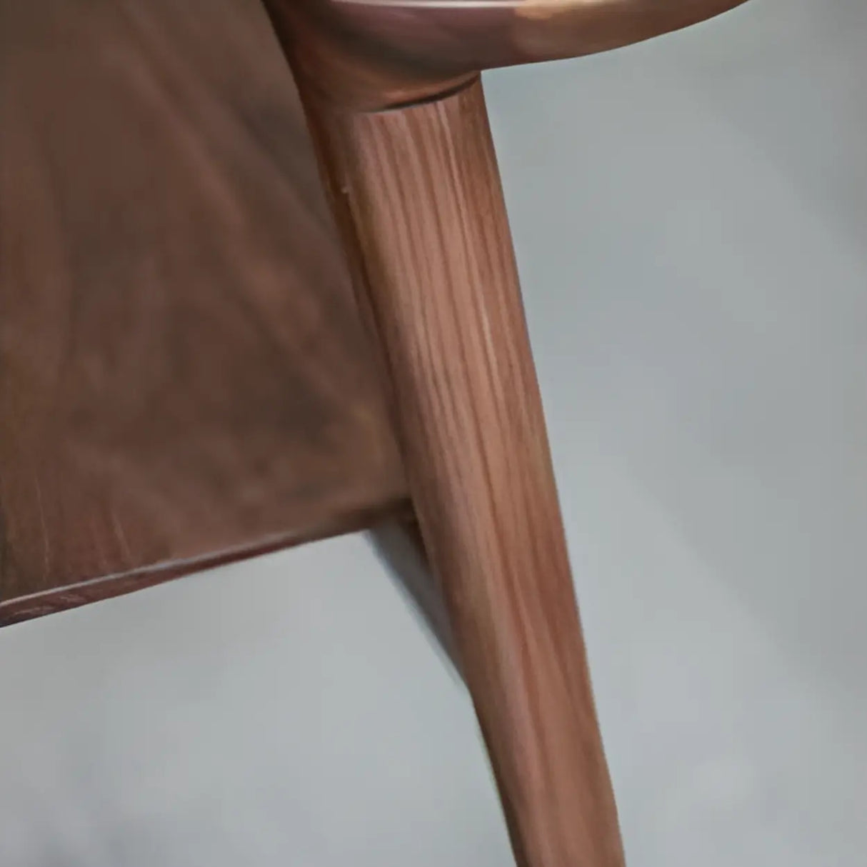 Natural Wood Armless Faux Leather Dining Chair Walnut Image - 8