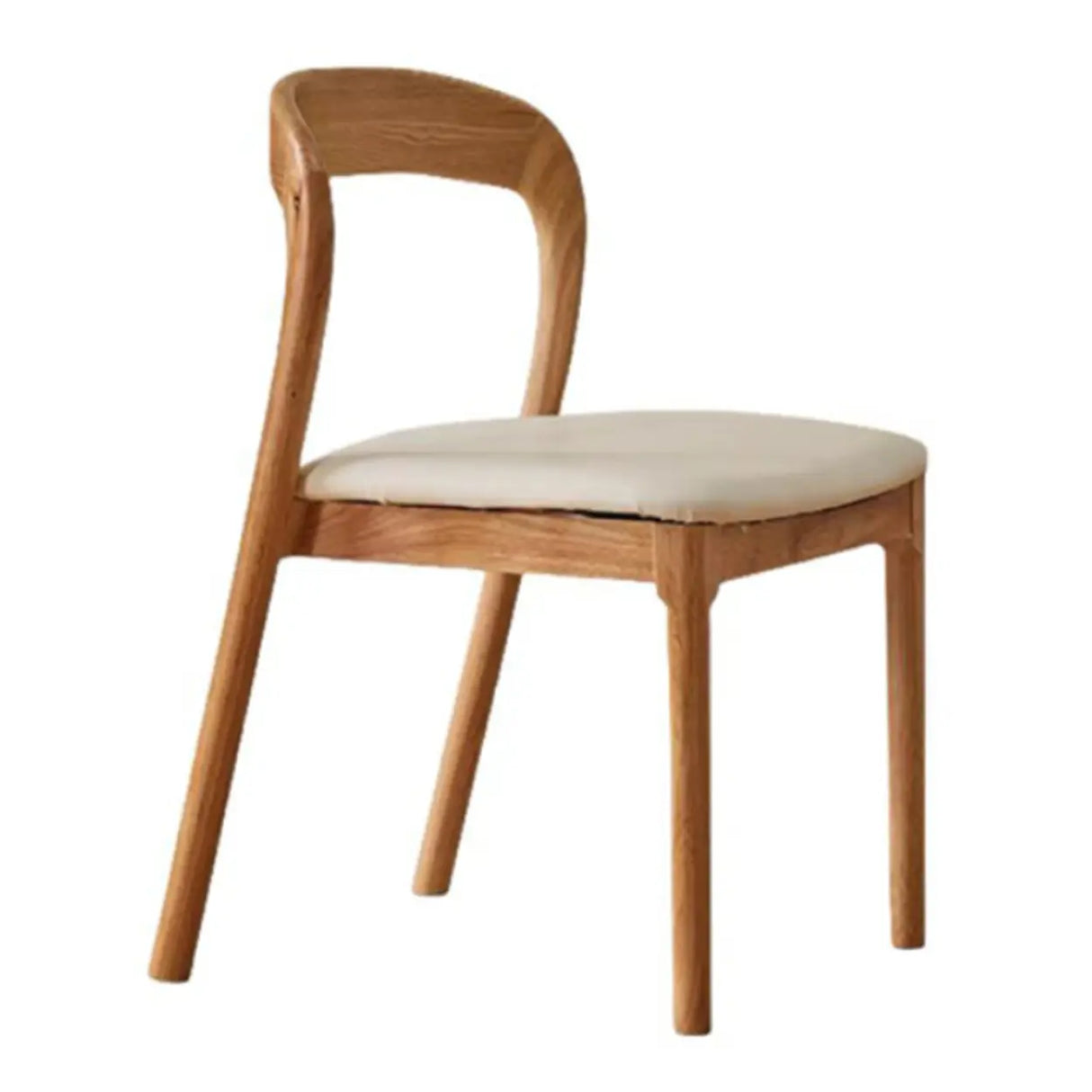 Natural Wood Braided Rope Seat Armless Dining Chair Image - 19