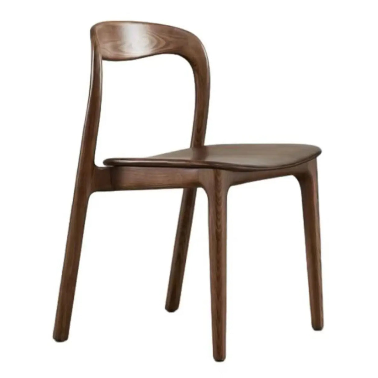 Natural Wood Braided Rope Seat Armless Dining Chair Image - 2