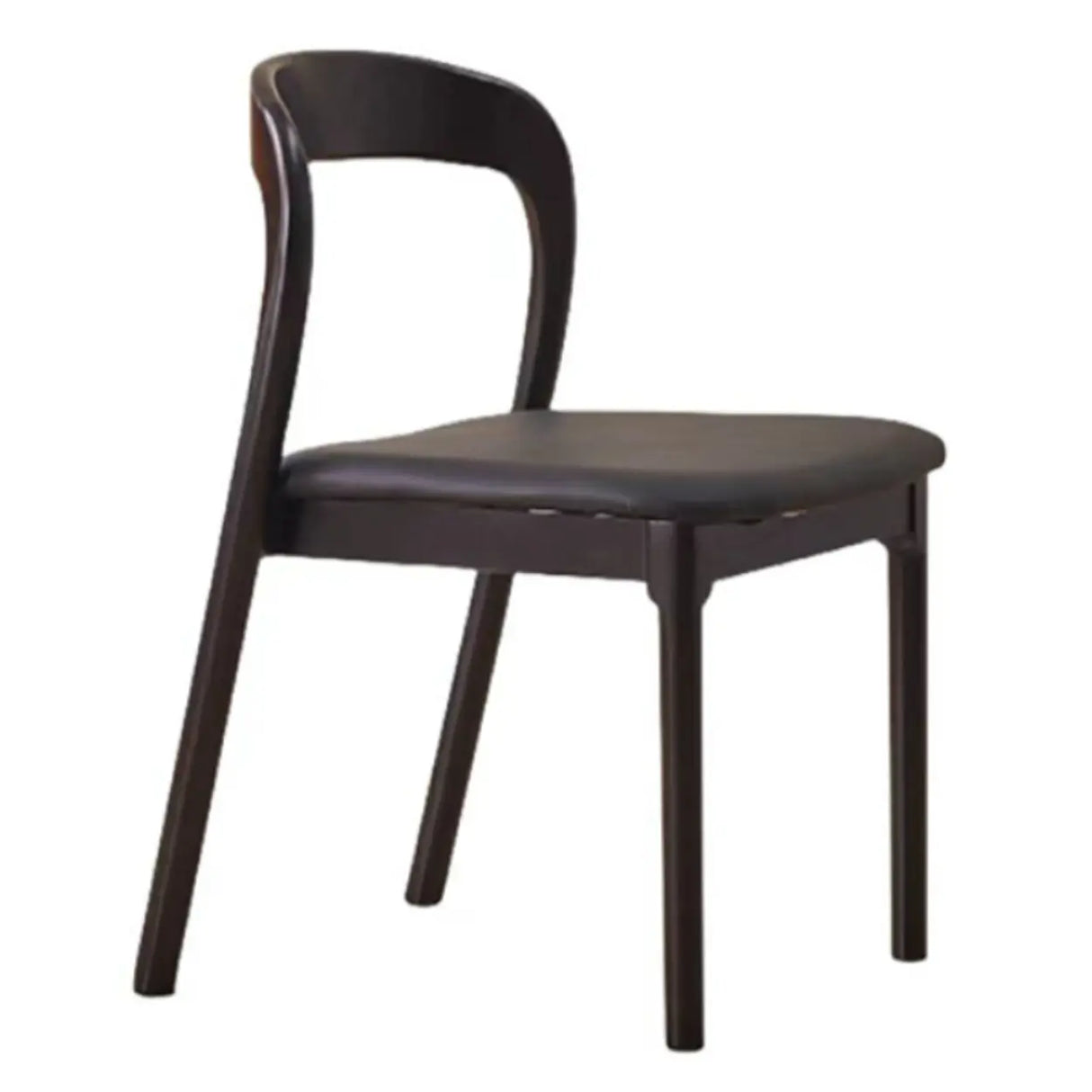 Natural Wood Braided Rope Seat Armless Dining Chair Image - 9