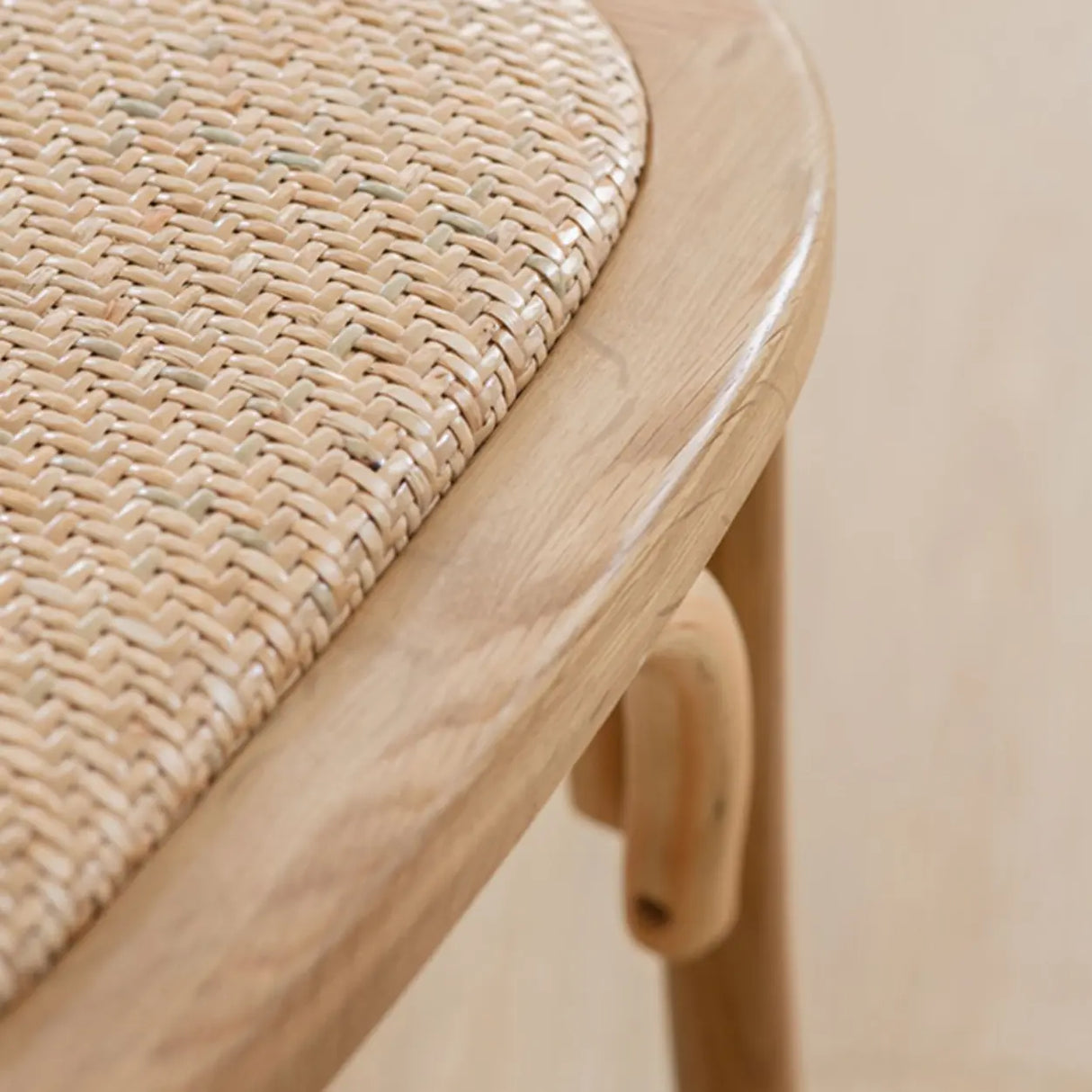 Natural Wood Cross Back Armless Dining Chair Cherry Image - 11