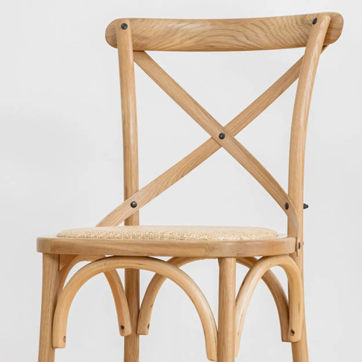 Natural Wood Cross Back Armless Dining Chair Cherry Image - 13