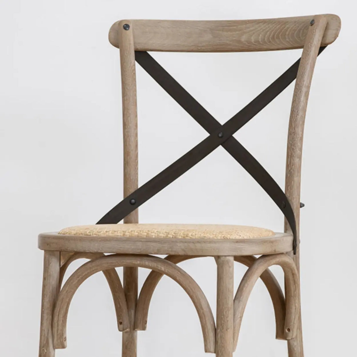 Natural Wood Cross Back Armless Dining Chair Cherry Image - 14