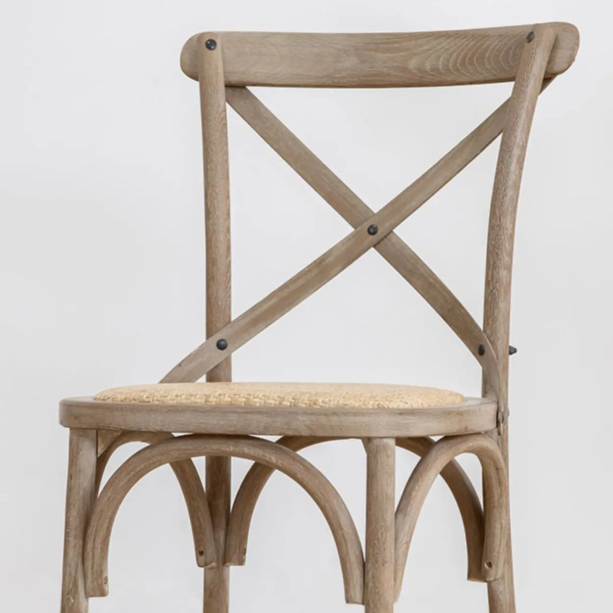 Natural Wood Cross Back Armless Dining Chair Cherry Image - 15