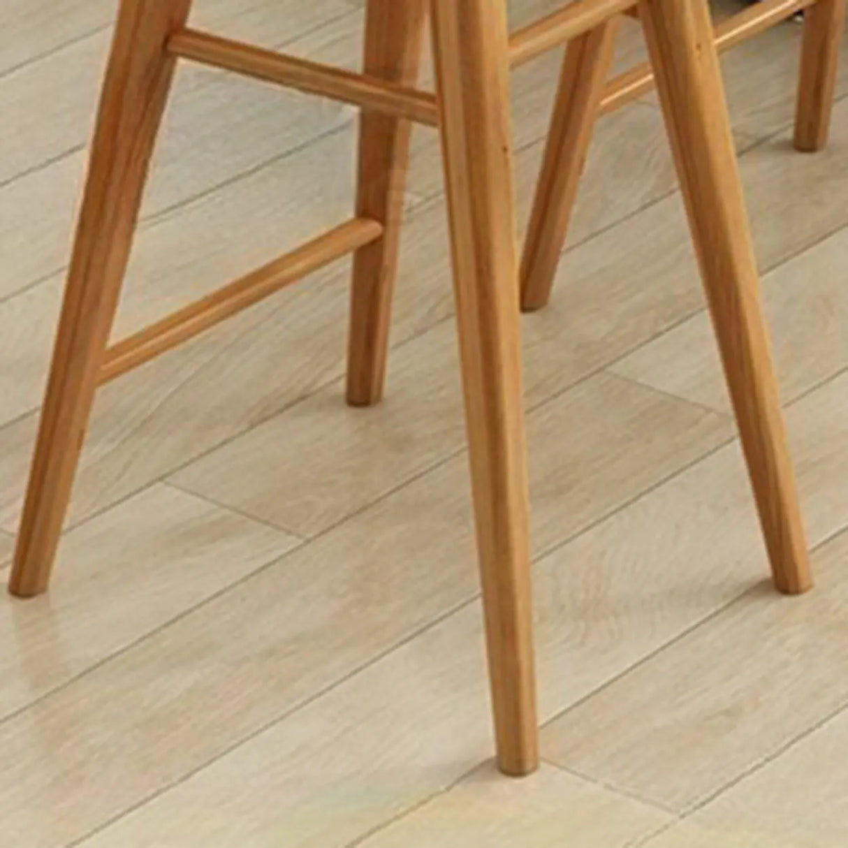 Natural Wood Footrest Saddle Backless Bar Stools Brown Image - 6