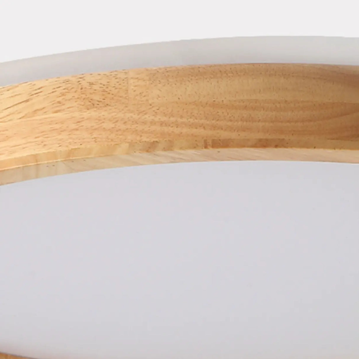 Natural Wood LED Flush Mount Light Minimalist Round Image - 8