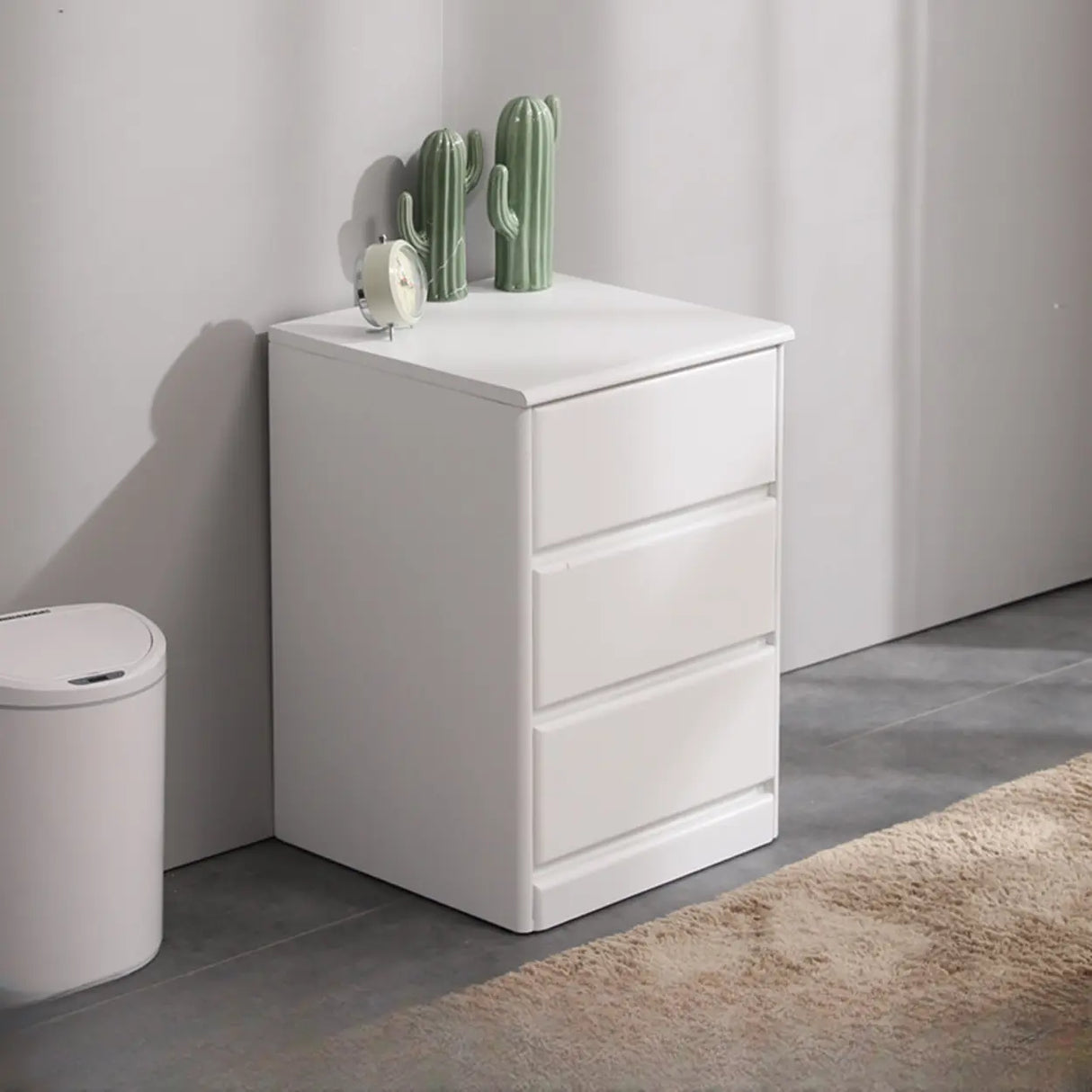 Natural Wood Vertical Filing Cabinet with Drawers Image - 17