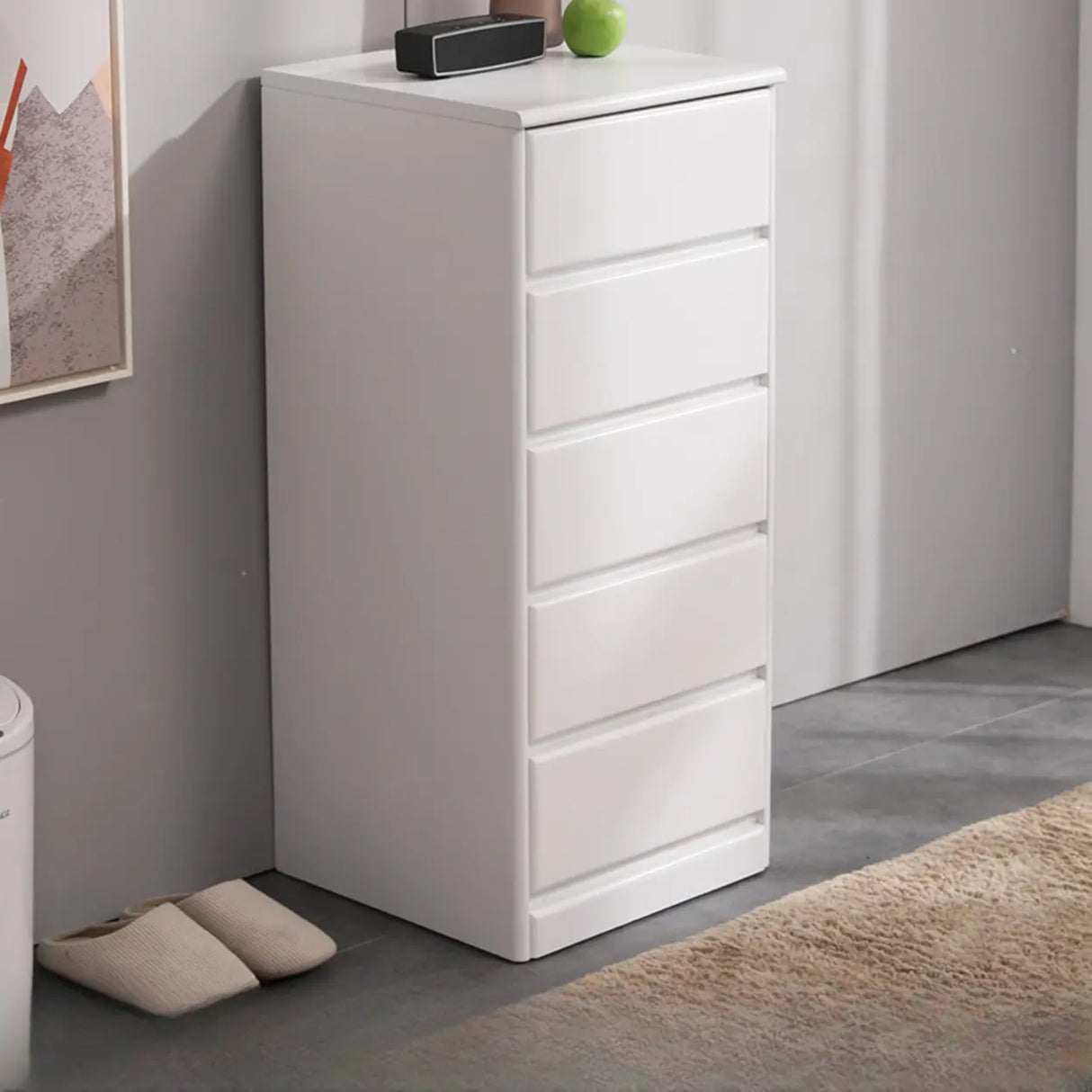 Natural Wood Vertical Filing Cabinet with Drawers Image - 19