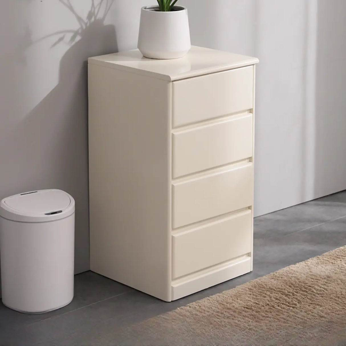 Natural Wood Vertical Filing Cabinet with Drawers Image - 22